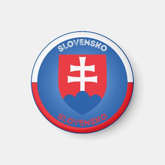 スロバキアの腕の丸のコート形状 マグネット (正面)