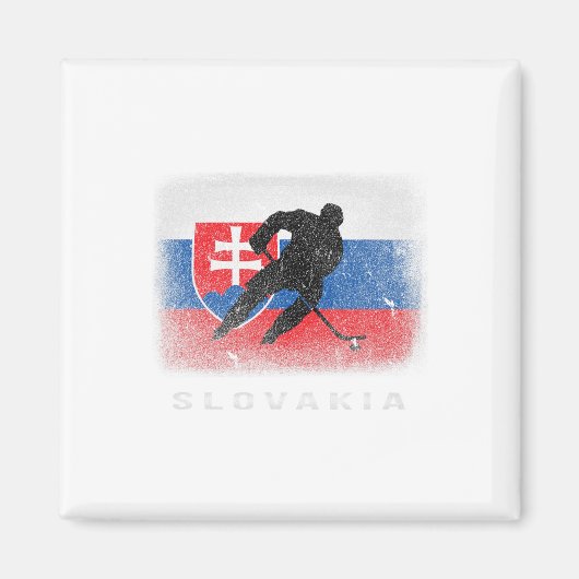 スロバキアアイスホッケースロバキア国旗 マグネット (正面)