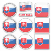 スロバキアステッカー & スロバキア国旗ハート /スポーツ シール (正面)