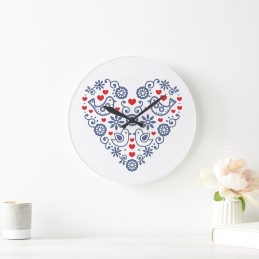 スロバキアフォークオーナメント時計 ラージ壁時計 (ホーム)