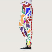 スロバキアフォークパターン伝統的モチーフ民族sym レギンス (左)