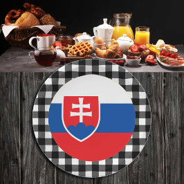 スロバキアプレート、バッファロープレイド&スロバキア国旗 ペーパープレート
