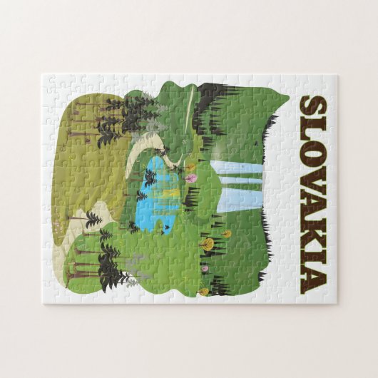 スロバキアヴィンテージスタイル旅行ポスター。 ジグソーパズル (横)