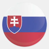 スロバキア丸アイコン国旗 ラウンドシール (正面)