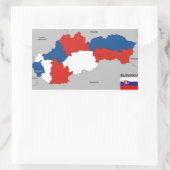 スロバキア国の地図の国旗 長方形シール (バッグ)