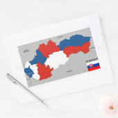 スロバキア国の地図の国旗 長方形シール (封筒)