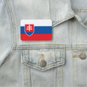 スロバキア国旗が付いた愛国的な名前タグ 名札 (インサイチュ)