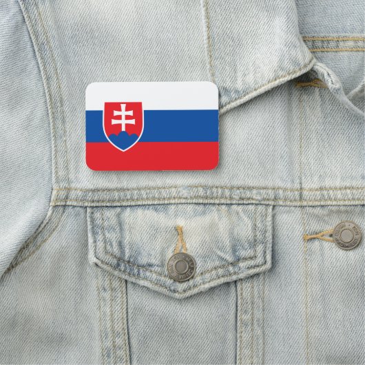 スロバキア国旗が付いた愛国的な名前タグ 名札 (インサイチュ)