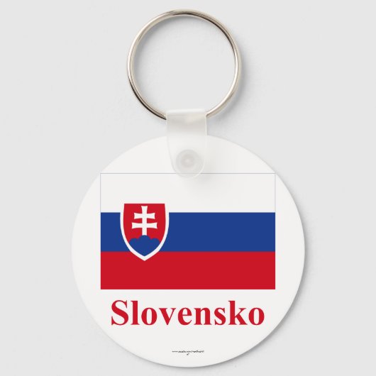 スロバキア国旗と名前スロバキア キーホルダー (正面)
