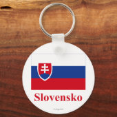 スロバキア国旗と名前スロバキア キーホルダー (正面)