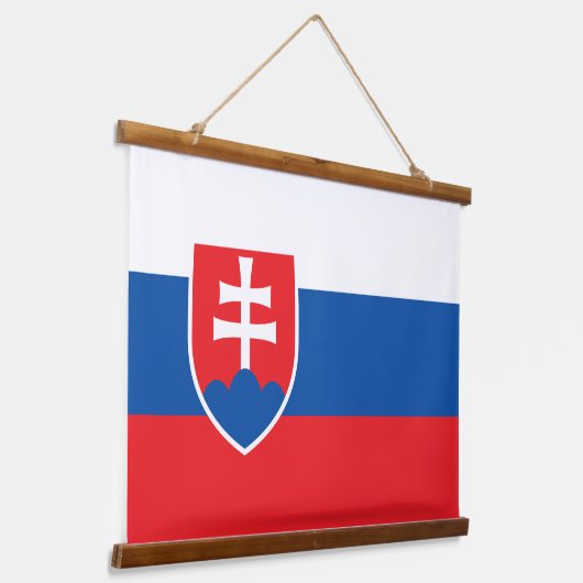 スロバキア国旗と壁タペストリー 吊り下げ型タペストリー (傾斜あり)