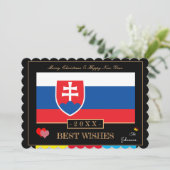 スロバキア国旗と新年のおめでと最高のうスロバキア シーズンカード (スタンド正面)