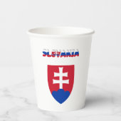 スロバキア国旗のコートの武器 紙コップ (裏面)