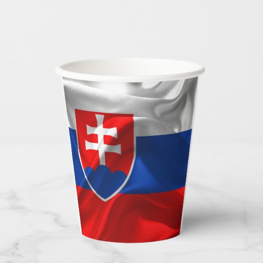 スロバキア国旗のコートの武器 紙コップ (正面)