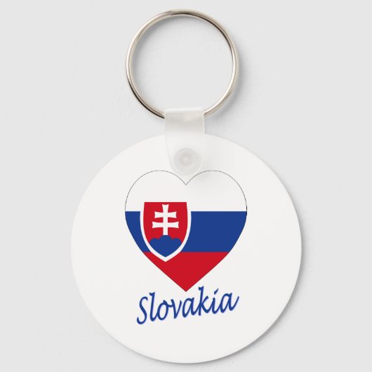 スロバキア国旗のハート キーホルダー (正面)