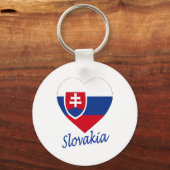 スロバキア国旗のハート キーホルダー (正面)