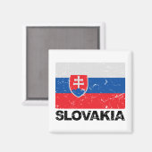 スロバキア国旗のヴィンテージ マグネット (正面/裏面)