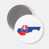 スロバキア国旗の地図の形状シルエット マグネット (正面/裏面)