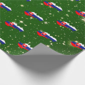 スロバキア国旗の地図クリスマスラッピング紙 ラッピングペーパー (角)