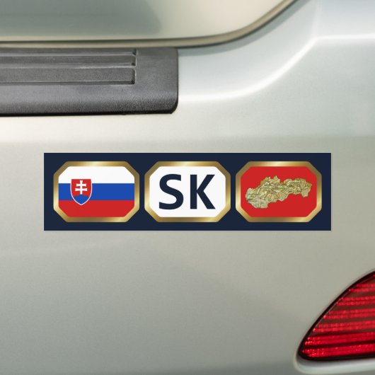スロバキア国旗の地図コードバンパーステッカー バンパーステッカー (車上)