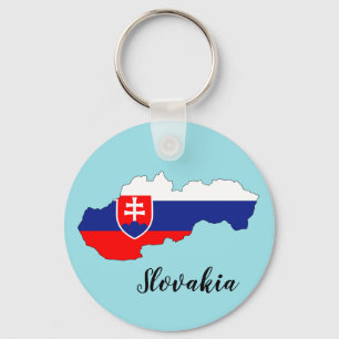 スロバキア国旗の地図 キーホルダー