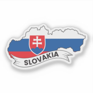 スロバキア国旗の地図 シール