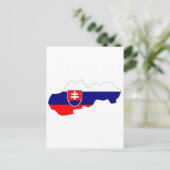 スロバキア国旗の地図 ポストカード (スタンド正面)