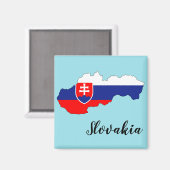スロバキア国旗の地図 マグネット (正面/裏面)