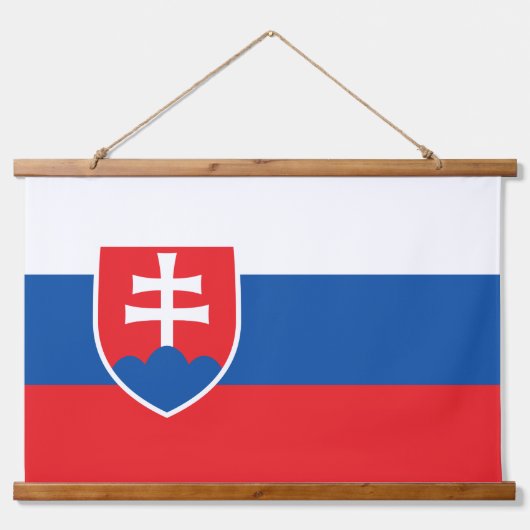 スロバキア国旗の壁掛けタペストリー 吊り下げ型タペストリー (正面)