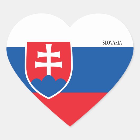 スロバキア国旗の壮麗な愛国心 ハートシール (正面)