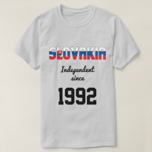 スロバキア国旗の独立性お祝い Tシャツ