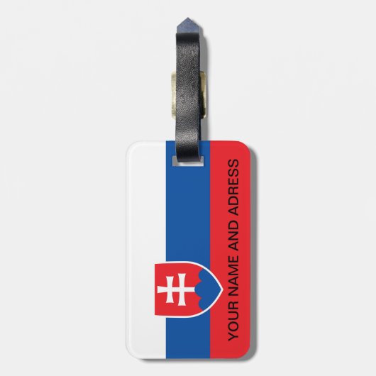 スロバキア国旗の荷物タグ ラゲッジタグ (裏面縦)