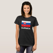 スロバキア国旗の青、白、赤 Tシャツ (正面フル)