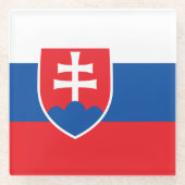 スロバキア国旗を持つガラスコースター ガラスコースター (正面)