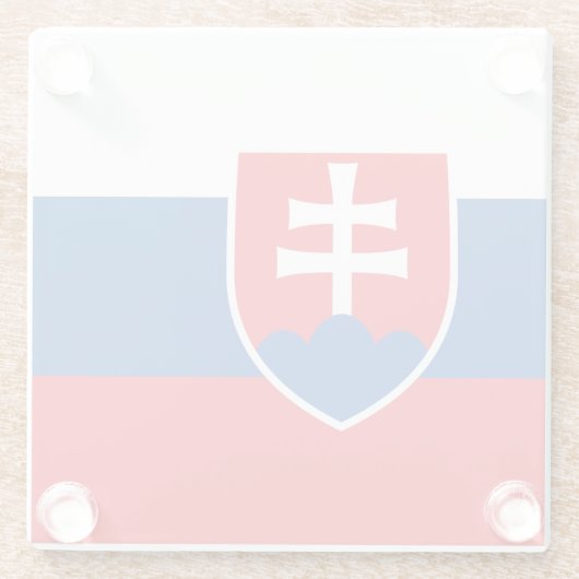 スロバキア国旗を持つガラスコースター ガラスコースター (裏面)