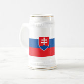 スロバキア国旗を持つマグカップ ビールジョッキ (正面左)