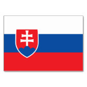 スロバキア国旗を持つ愛国的なテーブルカード テーブルナンバー (正面)