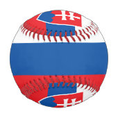 スロバキア国旗を持つ愛国野球 野球ボール (裏面)