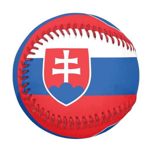 スロバキア国旗を持つ愛国野球 野球ボール (正面左)