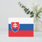 スロバキア国旗を掲げたはがき ポストカード (スタンド正面)