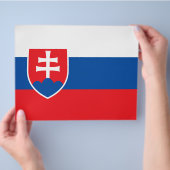 スロバキア国旗を掲げたフライヤー チラシ (手)
