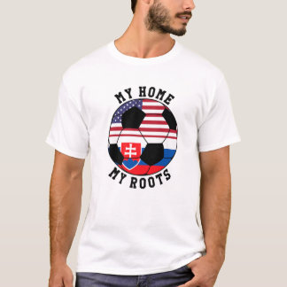 スロバキア国旗サッカー マイホーム マイルーツ Tシャツ