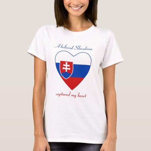 スロバキア国旗スイートハートTシャツ Tシャツ (正面)