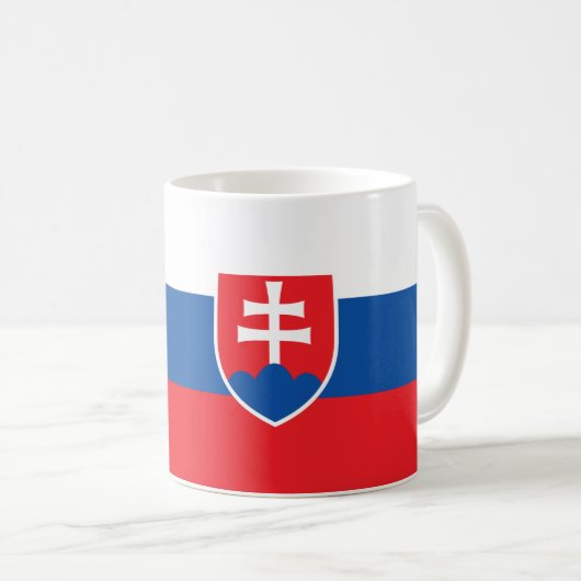 スロバキア国旗セラミックコーヒーマグ コーヒーマグカップ (正面右)