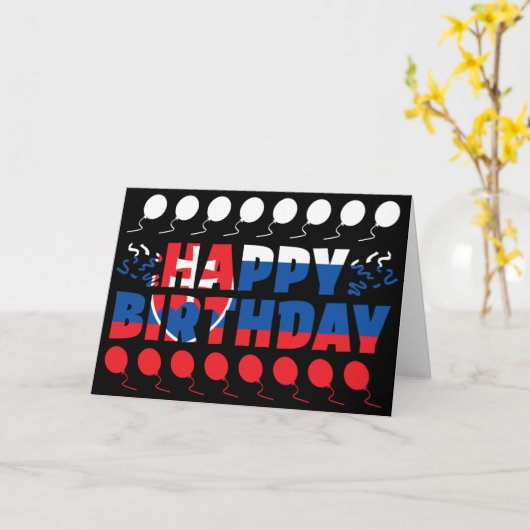 スロバキア国旗愛国誕生日 カード (黄色い花)