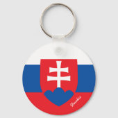 スロバキア国旗、エンブレム&スロバキアの休日/スポーツ キーホルダー (正面)