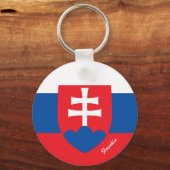 スロバキア国旗、エンブレム&スロバキアの休日/スポーツ キーホルダー (裏面)
