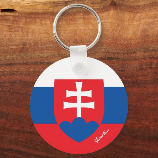スロバキア国旗、エンブレム&スロバキアの休日/スポーツ キーホルダー (正面)