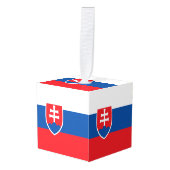スロバキア国旗 キューブオーナメント (正面アングル)