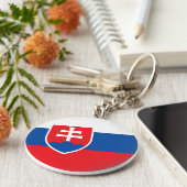 スロバキア国旗 キーホルダー (側面)